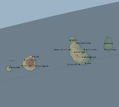 Map of the eclipse path across Cape Verde on 05/10/1622