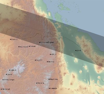 Map of the eclipse path across Ethiopia on 11/03/1622