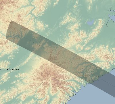 Map of the eclipse path across Russia on 10/23/1623