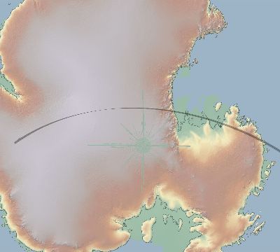 Map of the eclipse path across Antarctica on 02/16/1627