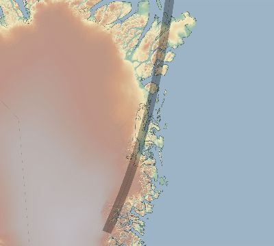 Map of the eclipse path across Greenland on 08/11/1627