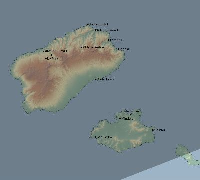Map of the eclipse path across Cape Verde on 12/25/1628