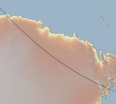 Map of the eclipse path across Antarctica on 12/04/1630