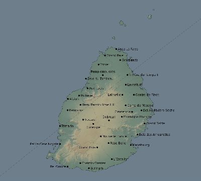 Map of the eclipse path across Mauritius on 04/19/1632