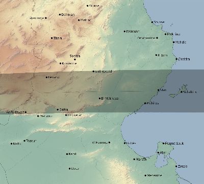 Map of the eclipse path across Tunisia on 04/08/1633