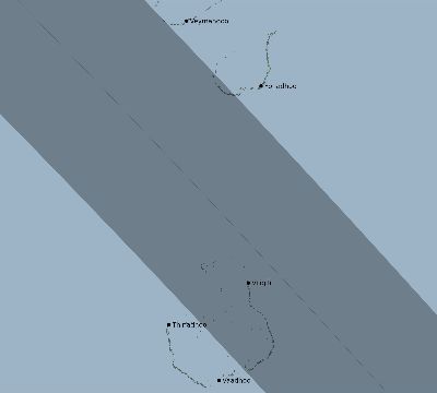 Map of the eclipse path across Maldives on 10/03/1633