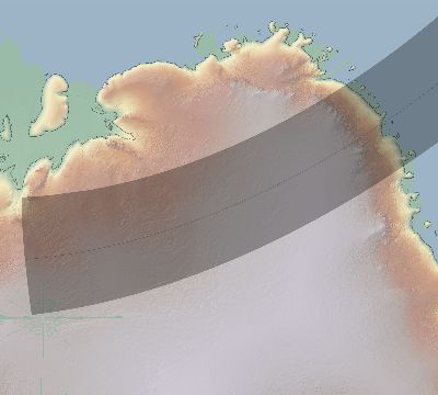 Map of the eclipse path across Antarctica on 09/22/1634