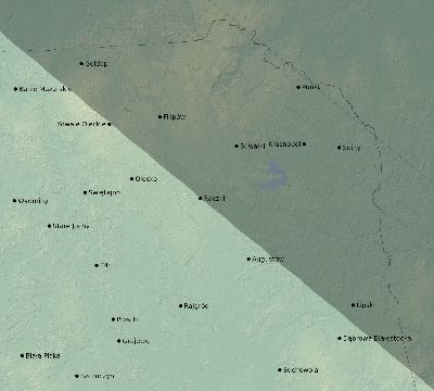 Map of the eclipse path across Poland on 06/01/1639