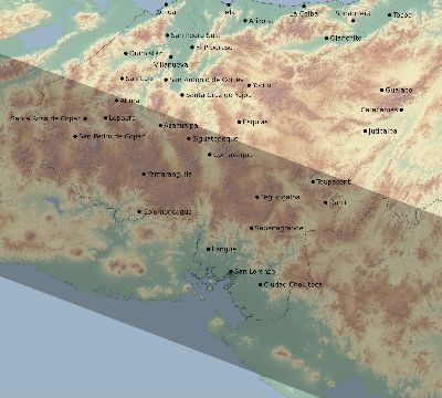 Map of the eclipse path across Honduras on 05/20/1640