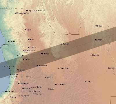 Map of the eclipse path across Angola on 11/13/1640