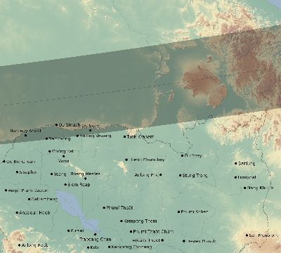 Map of the eclipse path across Cambodia on 03/20/1643