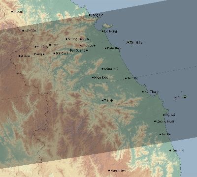 Map of the eclipse path across Vietnam on 03/20/1643