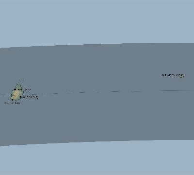 Map of the eclipse path across Mauritius on 09/13/1643
