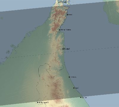Map of the eclipse path across Oman on 09/01/1644