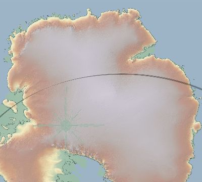 Map of the eclipse path across Antarctica on 02/26/1645