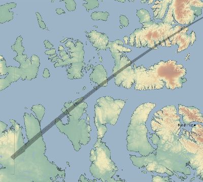 Map of the eclipse path across Canada on 08/21/1645