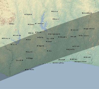 Map of the eclipse path across Côte d'Ivoire (Ivory Coast) on 07/02/1647