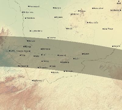 Map of the eclipse path across Chad on 07/02/1647