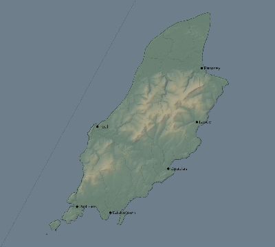 Map of the eclipse path across Isle of Man on 04/08/1652