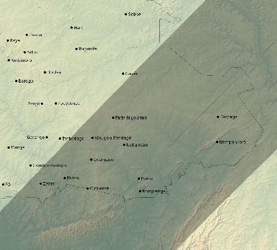 Map of the eclipse path across Burkina Faso on 02/06/1655