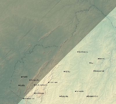 Map of the eclipse path across Benin on 02/06/1655