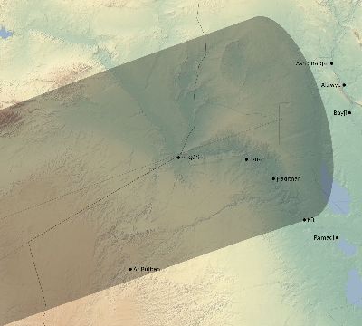 Map of the eclipse path across Iraq on 02/06/1655