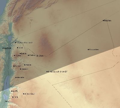 Map of the eclipse path across Jordan on 02/06/1655