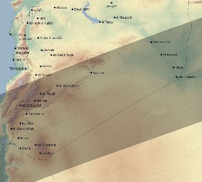 Map of the eclipse path across Syria on 02/06/1655