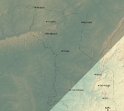 Map of the eclipse path across Togo on 02/06/1655