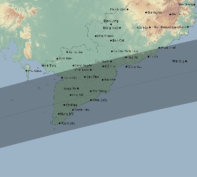 Map of the eclipse path across Vietnam on 08/02/1655