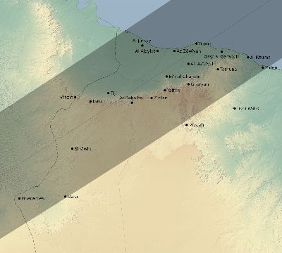 Map of the eclipse path across Libya on 03/30/1661