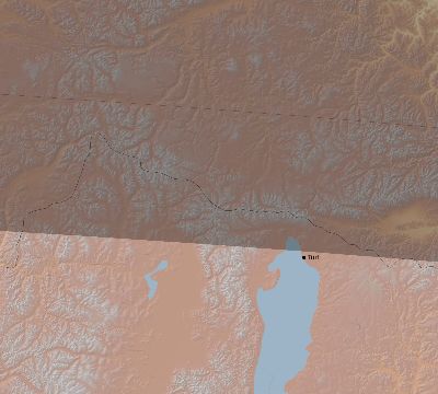 Map of the eclipse path across Mongolia on 03/30/1661