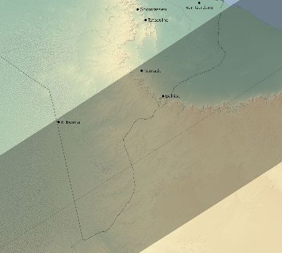 Map of the eclipse path across Tunisia on 03/30/1661