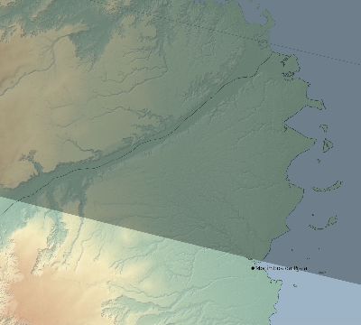 Map of the eclipse path across Mozambique on 09/12/1662