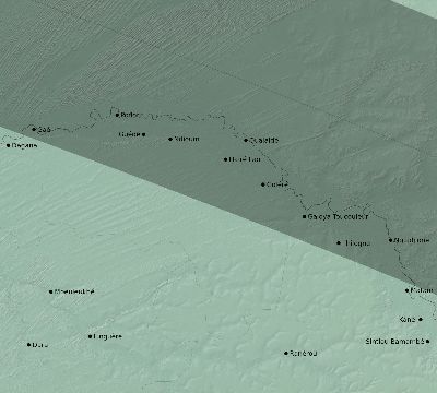 Map of the eclipse path across Senegal on 09/12/1662