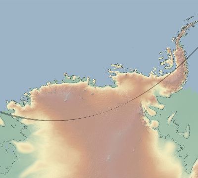 Map of the eclipse path across Antarctica on 03/09/1663
