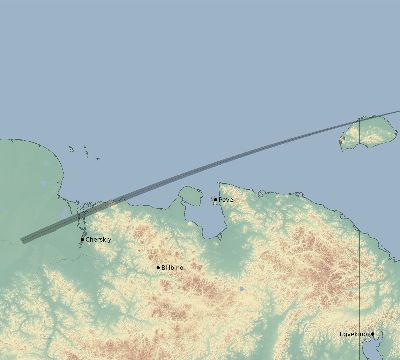 Map of the eclipse path across Russia on 09/01/1663