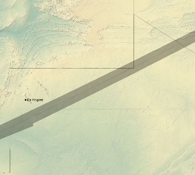 Map of the eclipse path across Mauritania on 07/02/1666