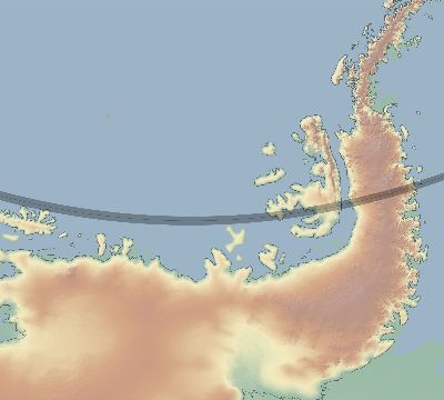 Map of the eclipse path across Antarctica on 12/25/1666