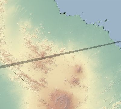 Map of the eclipse path across Eritrea on 11/04/1668
