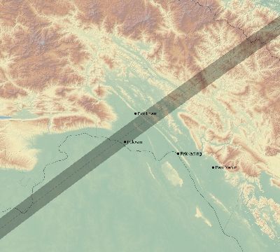 Map of the eclipse path across Laos on 04/30/1669