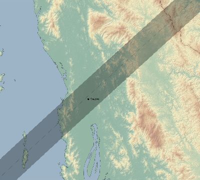 Map of the eclipse path across Myanmar on 04/30/1669