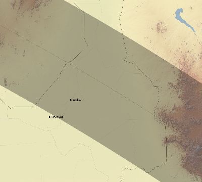 Map of the eclipse path across South Sudan on 08/12/1673