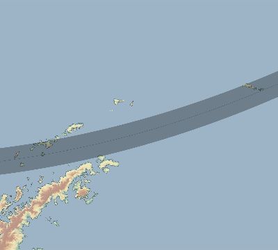 Map of the eclipse path across Antarctica on 12/16/1675