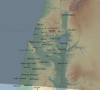 Map of the eclipse path across Israel on 06/11/1676