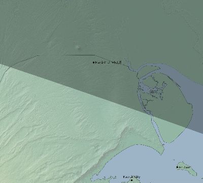 Map of the eclipse path across Kuwait on 06/11/1676