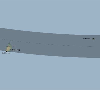 Map of the eclipse path across Mauritius on 12/05/1676