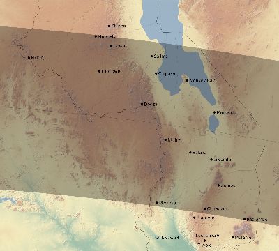 Map of the eclipse path across Malawi on 05/31/1677