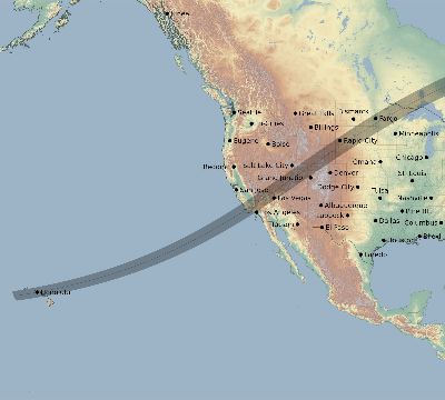 Map of the eclipse path across United States on 04/10/1679