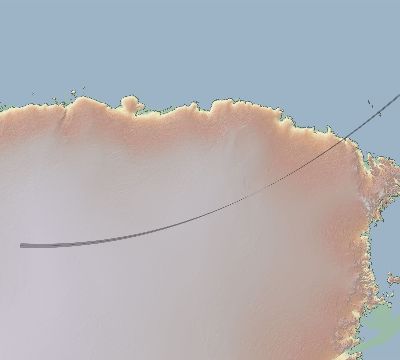 Map of the eclipse path across Antarctica on 03/20/1681